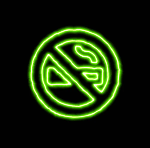 Green neon symbol smoking ban — Stock Photo, Image