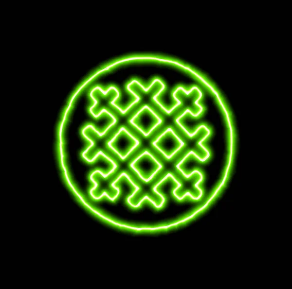 Зелений неоновий символ Стропвафель — стокове фото