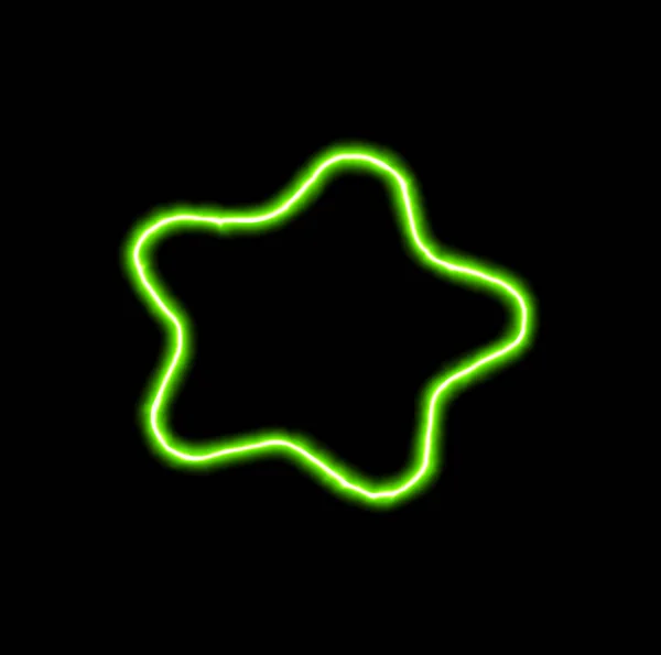 Green neon symbol splotch — Stock Photo, Image