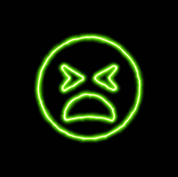 Símbolo de néon verde cansado — Fotografia de Stock