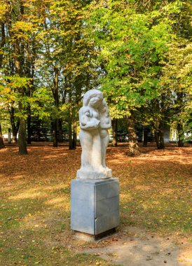 Rusya, Kaliningrad - 20 Eylül 2018: Park Heykel üzerinde 