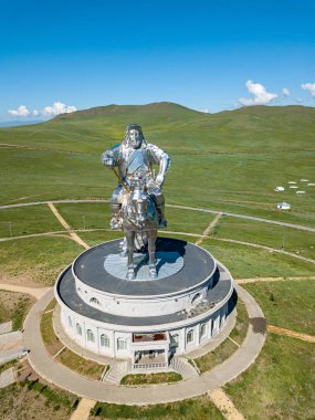 Moğolistan, Ulaanbaatar - 08 Ağustos 2018: Ge atlı heykeli