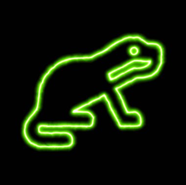Yeşil Neon sembol Otter 