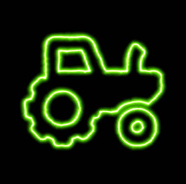 Yeşil Neon sembol traktör 