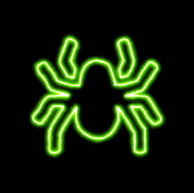 Yeşil Neon sembol örümcek 
