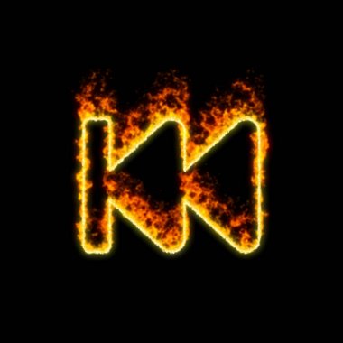 Sembol hızlı geri kırmızı yangında yanıklar 