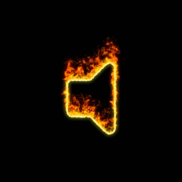 符号体积在红色火中燃烧 — 图库照片