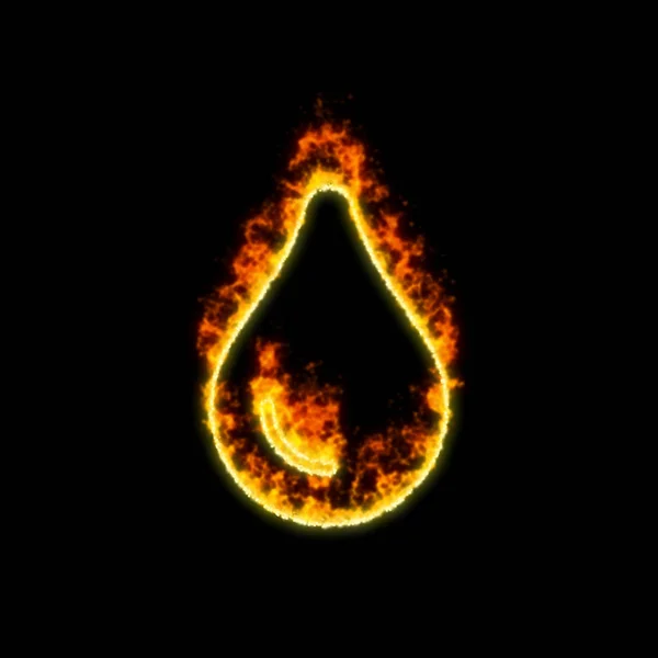 A szimbólum színárnyalata vörös tűzben ég — Stock Fotó