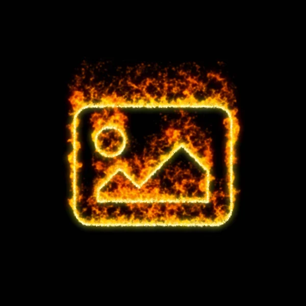 The symbol picture burns in red fire — Stock Photo, Image