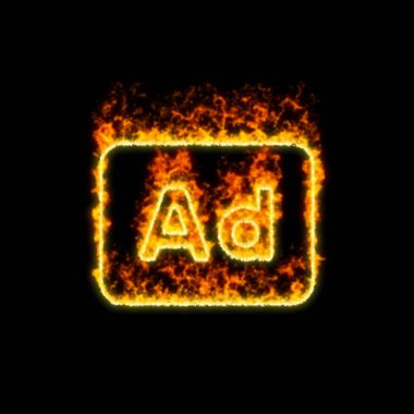 Sembol reklam-reklam kırmızı yangında yanıklar 