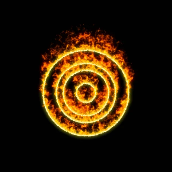 Символ бульбашки горить у червоному вогні — стокове фото