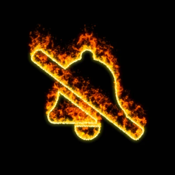 A szimbólum harang perjel égési piros tűz — Stock Fotó