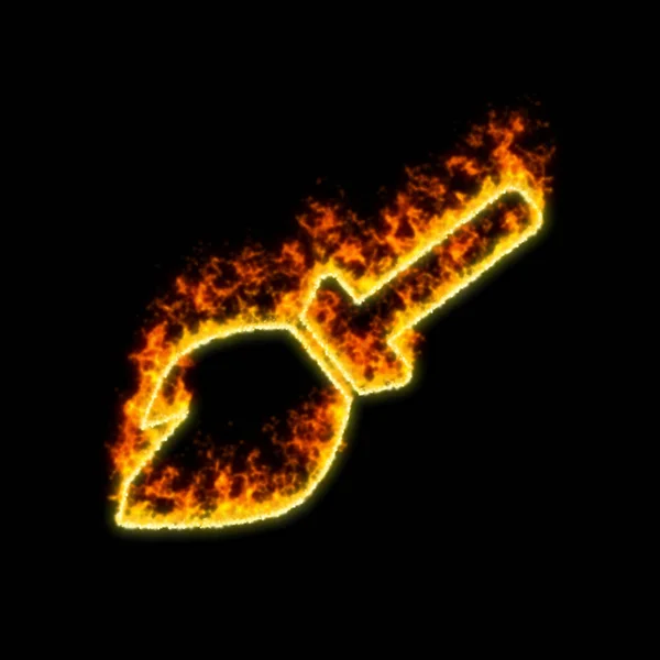 Sembol süpürge kırmızı yangında yanıklar — Stok fotoğraf