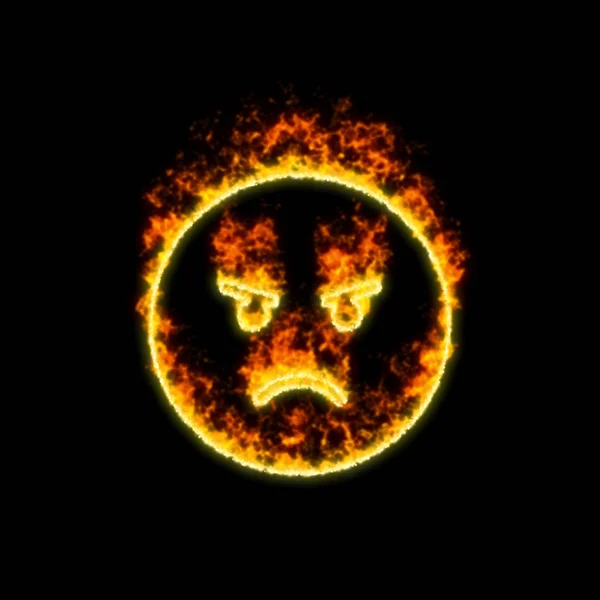 シンボル怒っている感情は赤い火で燃える — ストック写真