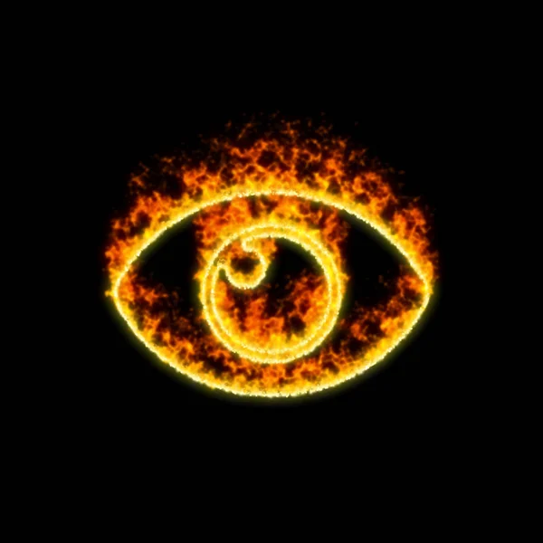 Symbol oko pali się w czerwonym ogniu — Zdjęcie stockowe