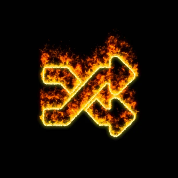 The symbol random burns in red fire — Stock Photo, Image