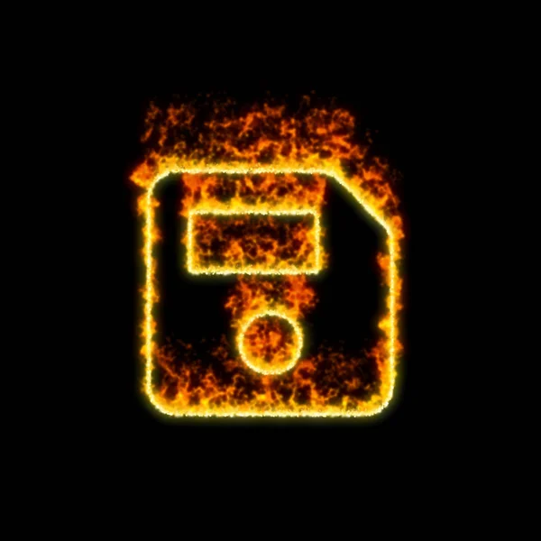 A szimbólum mentése égés piros tűz — Stock Fotó