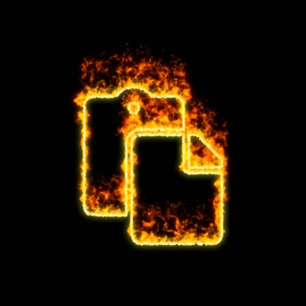 A pasta de símbolo queima no fogo vermelho — Fotografia de Stock