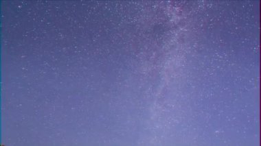 Aksaklık etkisi. Yıldızlı gökyüzü. Zaman Atlamalı. Video. Ultrahd (4k))