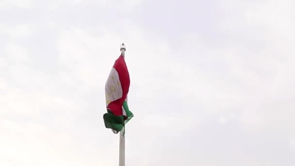 Effet Scintillant Drapeau Tadjikistan Sur Mât Douchanbé Tadjikistan Vidéo — Video