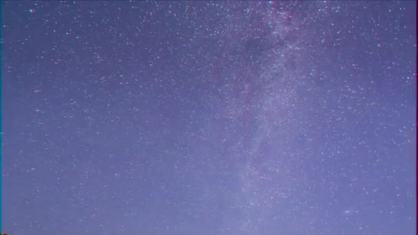 Эффект Глюка Звёздное Небо Время Покажет Видео Ultrahd — стоковое видео