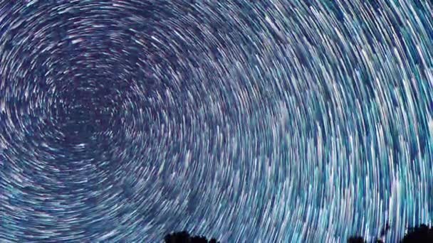 Effet Scintillant Traces Étoiles Sous Forme Lignes Décoloration Spirale Temps — Video