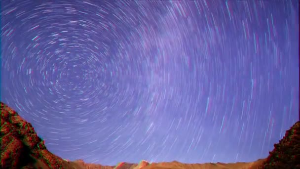 Efecto Fallo Técnico Vía Láctea Está Lejos Línea Time Lapse — Vídeo de stock