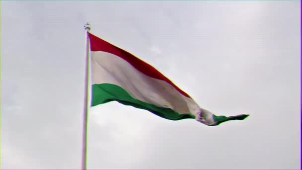 Glitch Effect Tajikistan Flag Dushanbe Tajikistan Video — Stock Video