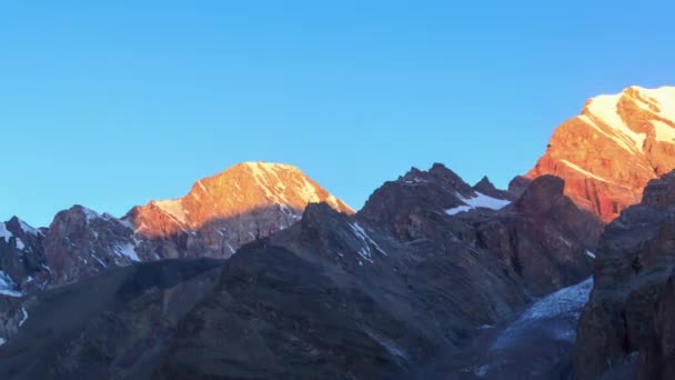 Efeito Falha Alcance Montanha Pela Manhã Time Lapse Pamir Tajiquistão — Vídeo de Stock