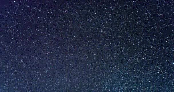Glitch Effect Black Starry Sky Milky Way Timelapse Video Ultrahd — Stock Video