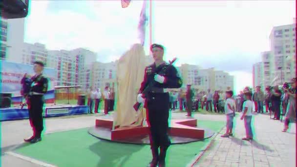 Ekaterinburg Rússia Julho 2016 Abertura Monumento Aos Marinheiros Levantar Bandeiras — Vídeo de Stock