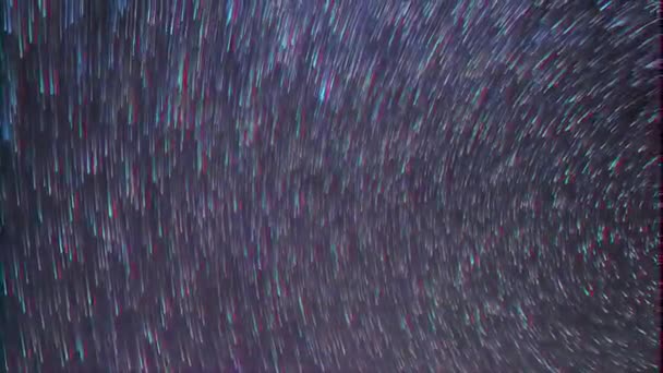 Glitch Effect Traces Stars Panorama Time Lapse Video Ultrahd — Stock Video