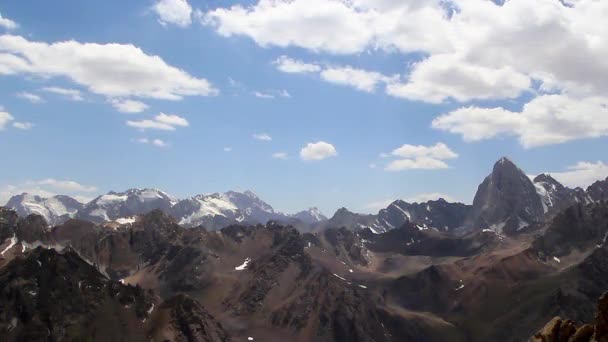 Glitch Effekt Moln Och Berg Timelapse Pamir Video — Stockvideo