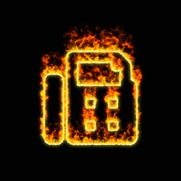Het symbool Fax brandt in rood vuur — Stockfoto