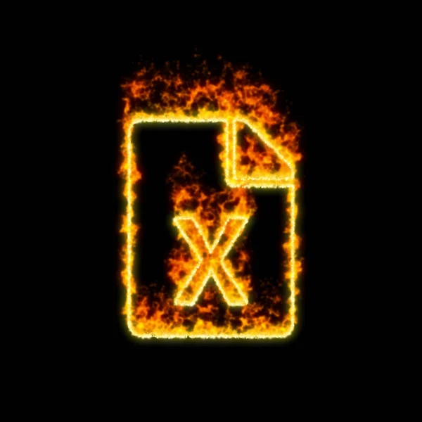 Le fichier symbole X brûle dans un feu rouge — Photo