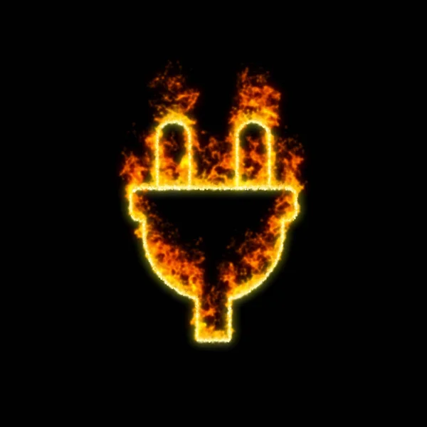 Le bouchon de symbole brûle dans le feu rouge — Photo