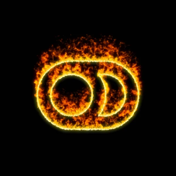 Het symbool Schakel brandwonden in rood vuur uit — Stockfoto