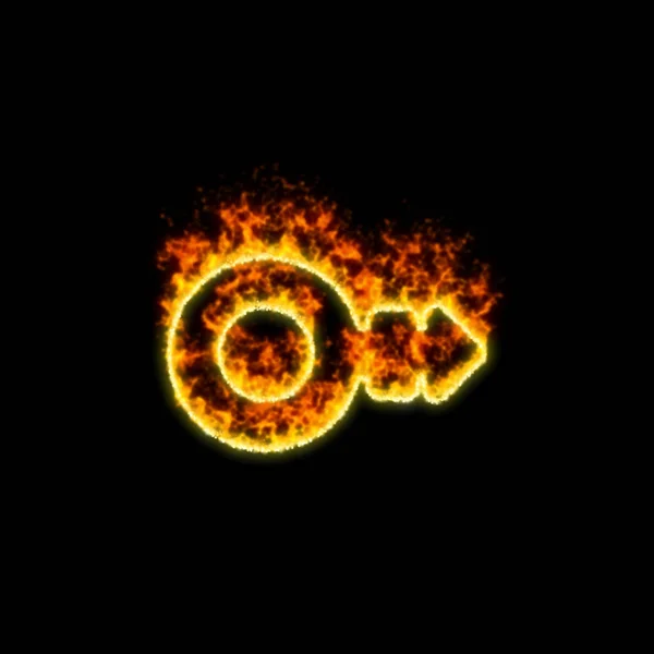 符号火星描边 h 在红色火焰中燃烧 — 图库照片