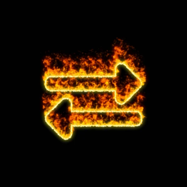 De symbool uitwisseling brandt in rood vuur — Stockfoto