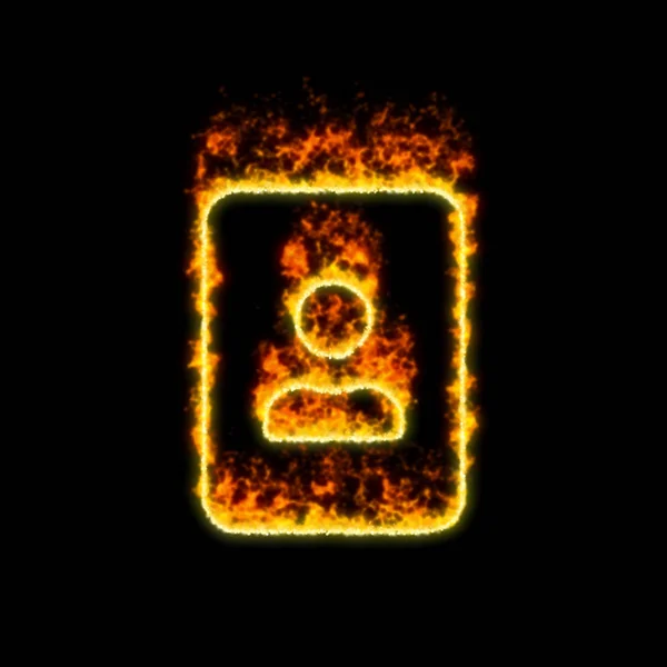 O retrato de símbolo queima no fogo vermelho — Fotografia de Stock