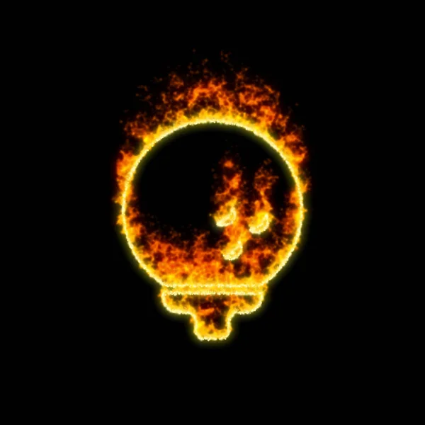 The symbol golf ball burns in red fire — Stock Photo, Image