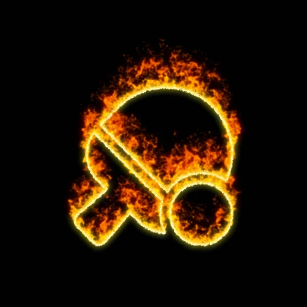The symbol table tennis burns in red fire — Stock Photo, Image