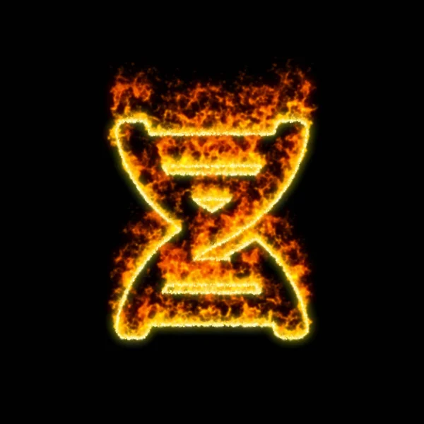 The symbol dna burns in red fire