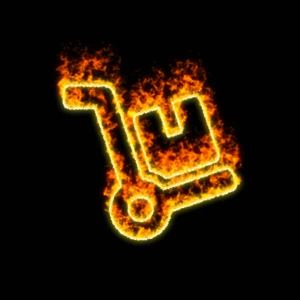 El símbolo dolly arde en el fuego rojo — Foto de Stock