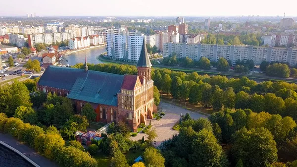 Ο Καθεδρικός Ναός Καλίνινγκραντ σχετικά με το νησί του Kant. Ρωσία, το Καλίνινγκραντ, από Drone — Φωτογραφία Αρχείου