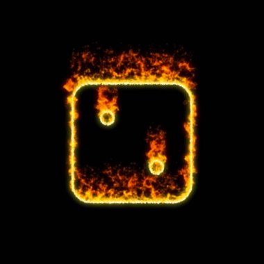 The symbol dice two burns in red fire  clipart