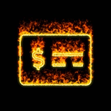 Sembol para çek dolar kırmızı ateşte yanıyor 