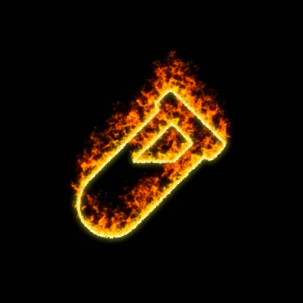 Das Symbol-Fläschchen brennt in rotem Feuer — Stockfoto