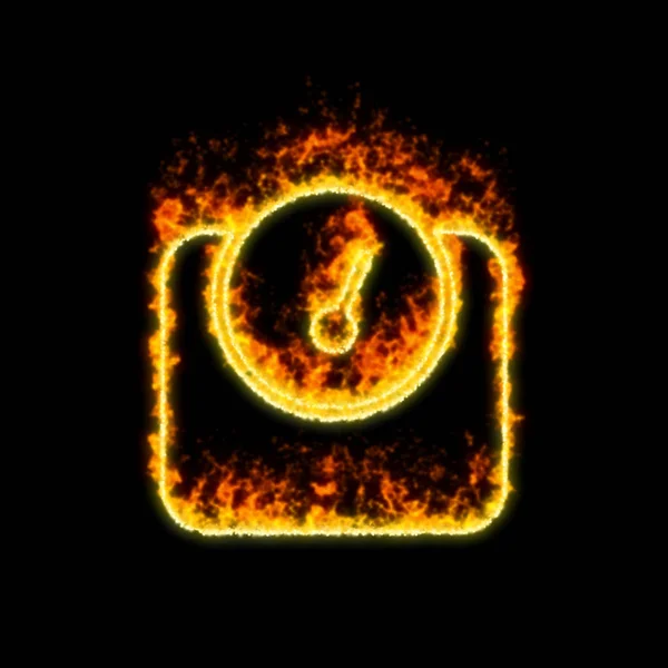 O peso de símbolo queima no fogo vermelho — Fotografia de Stock