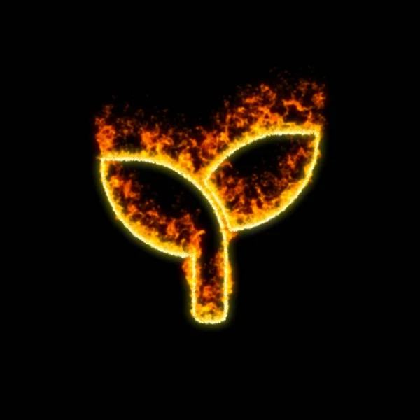 Das Symbol Sämling brennt in rotem Feuer — Stockfoto